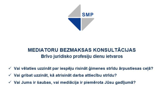 No 20. līdz 22. martam visā Latvijā norisināsies Mediācijas dienas
