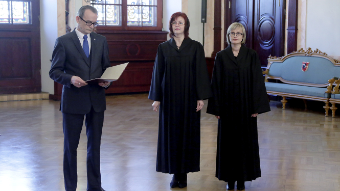 Tieslietu ministrs Dzintars Rasnačs piedalās svinīgajā tiesnešu zvēresta došanas ceremonijā