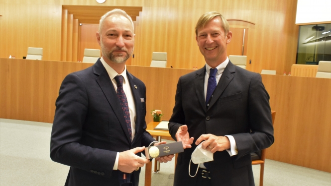 Tieslietu ministrs Jānis Bordāns un Pēteris Zilgalvis