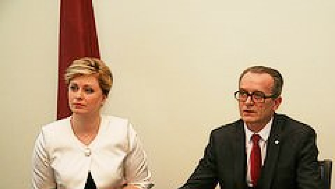 Tieslietu ministrs Dzintars Rasnačs preses konferencē informē par 100 dienās paveikto un plānoto