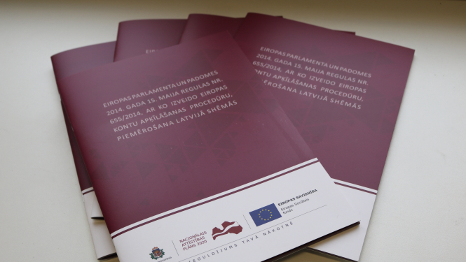 Izveidots Eiropas Parlamenta un Padomes Regulas Nr.655/2014 buklets