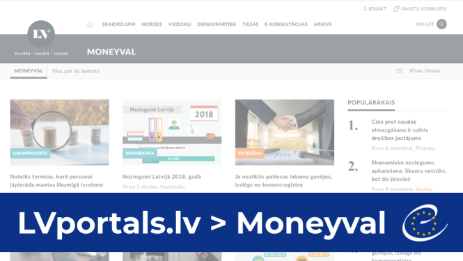 LV portālā jauna satura sadaļa - “Moneyval”