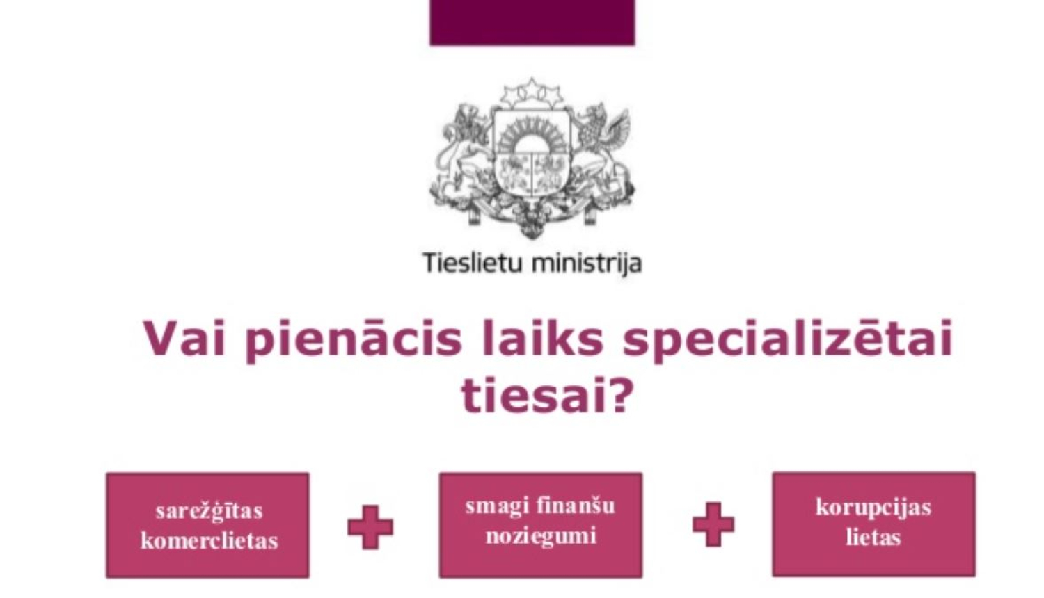 PREZENTĀCIJA: Vai pienācis laiks specializētai tiesai?