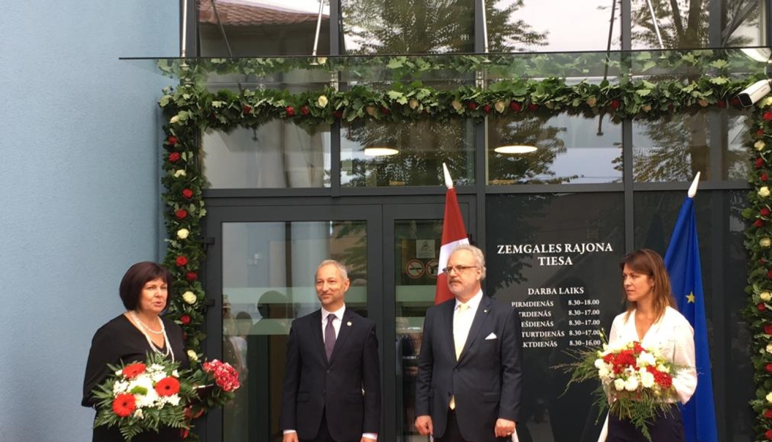 Valsts prezidents Egils Levits atklāj atjaunoto Zemgales rajona tiesas ēku Tukumā