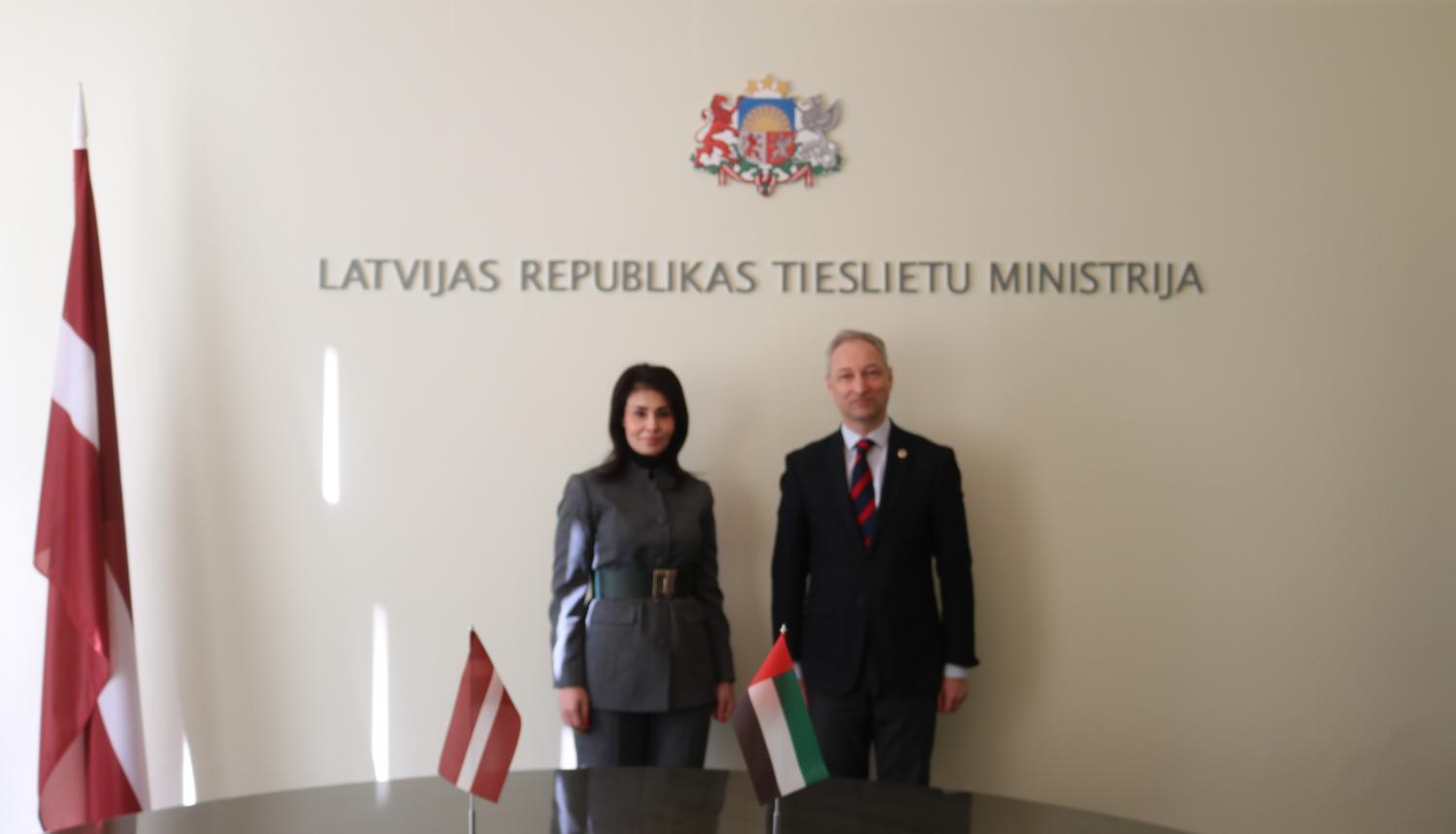 Tieslietu ministrs Jānis Bordāns tiekas ar AAE vēstnieci Latvijā V.E. Hananu Al Alīli
